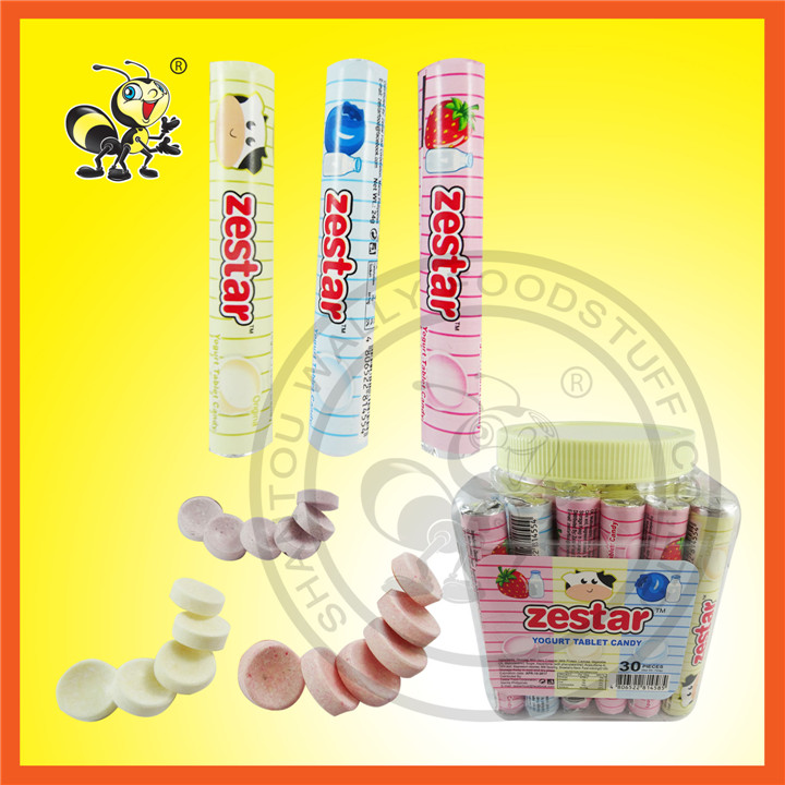 Different Flavors Yogurt Tablet Candy  Compressed Candy
