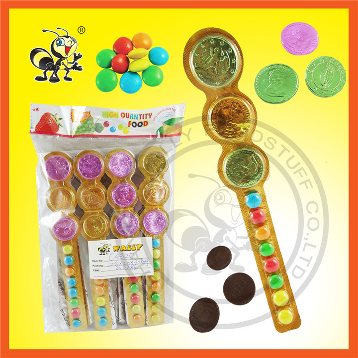 High Quality Food Chocolate Coin With Chocolate Bean