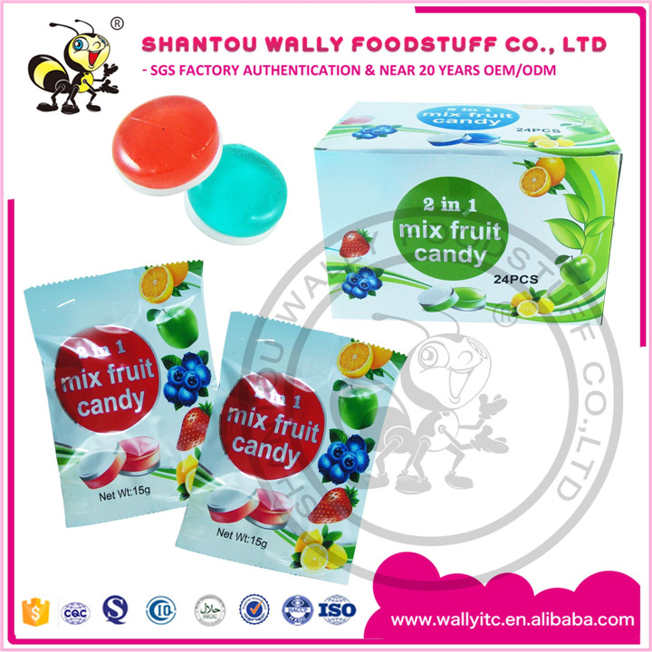 2 In 1 Round Shape Mix Fruit Hard Candy