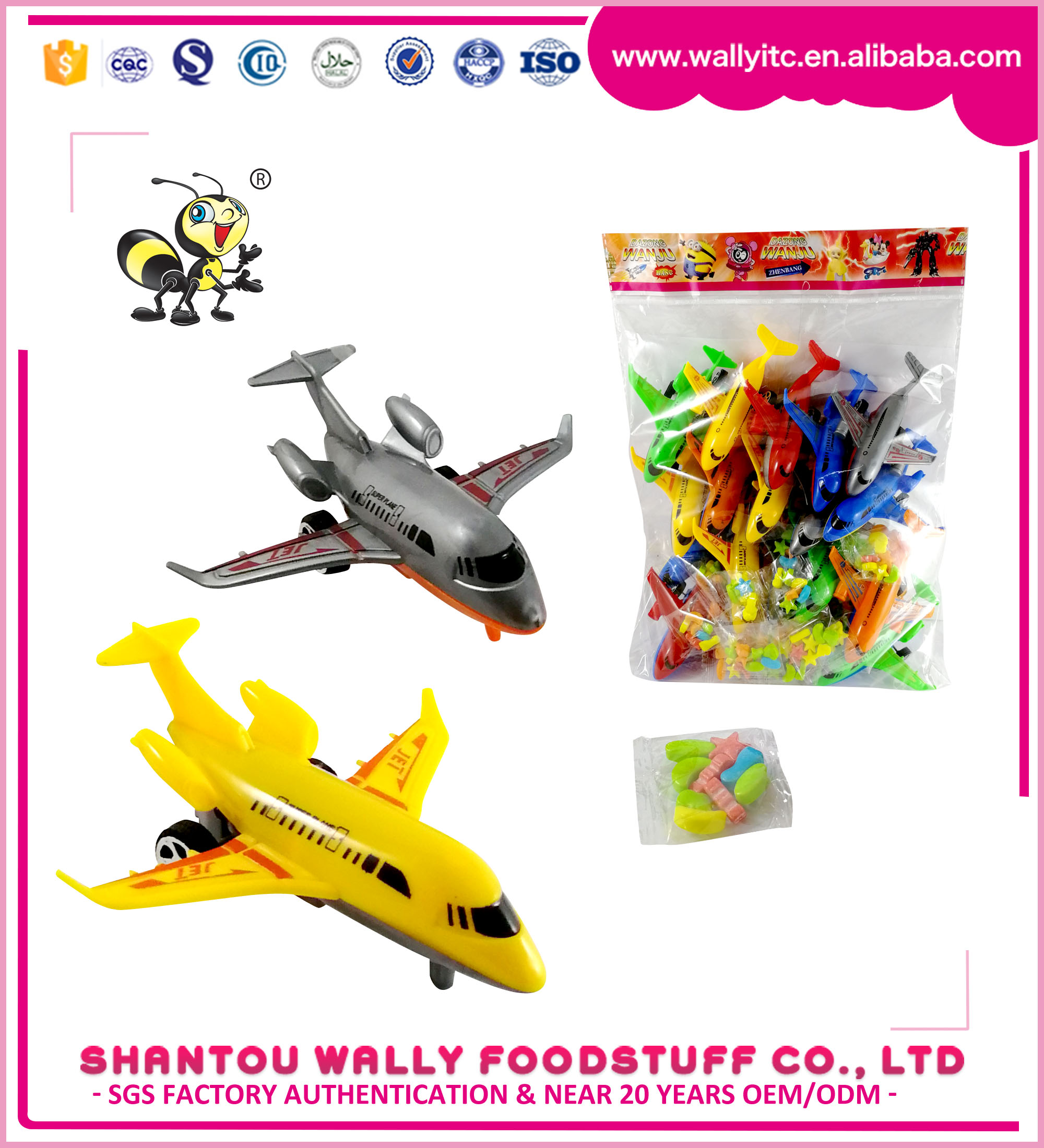 Colorful Plane Toy With Candy Toy Candy