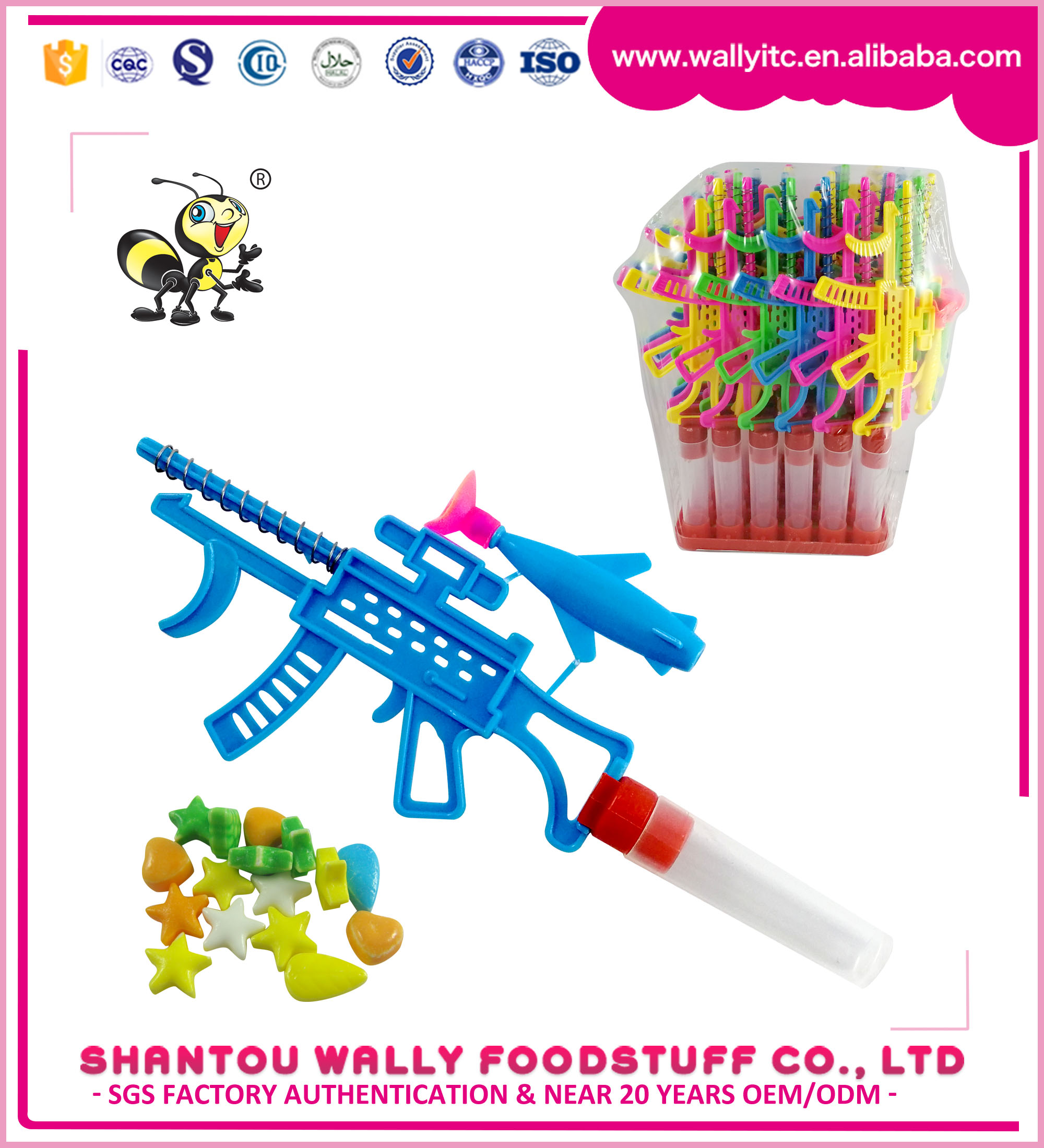 Plastic Gun With Different Shapes Candy Toy Candy