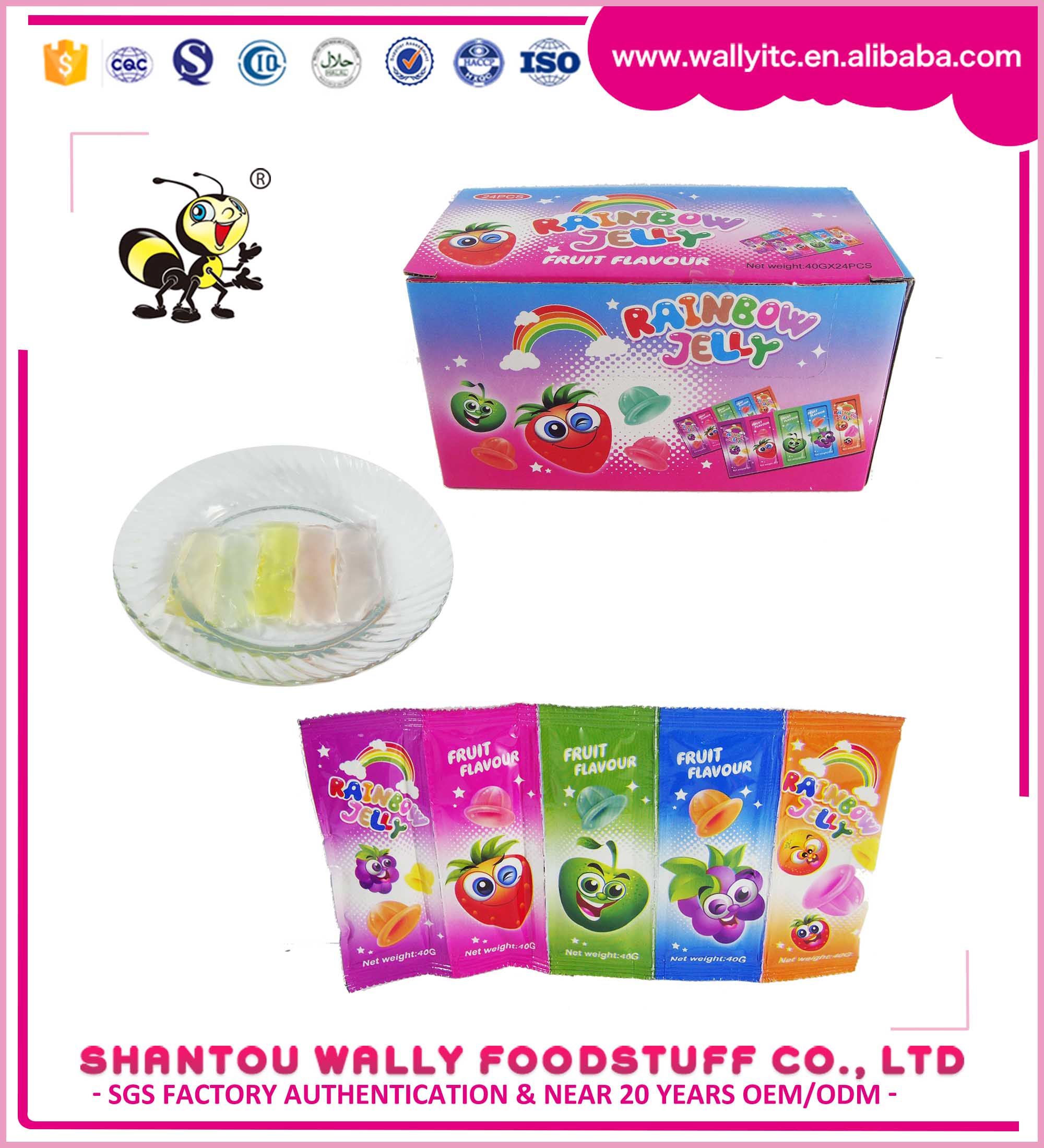 Different Fruit Flavours Rainbow Jelly