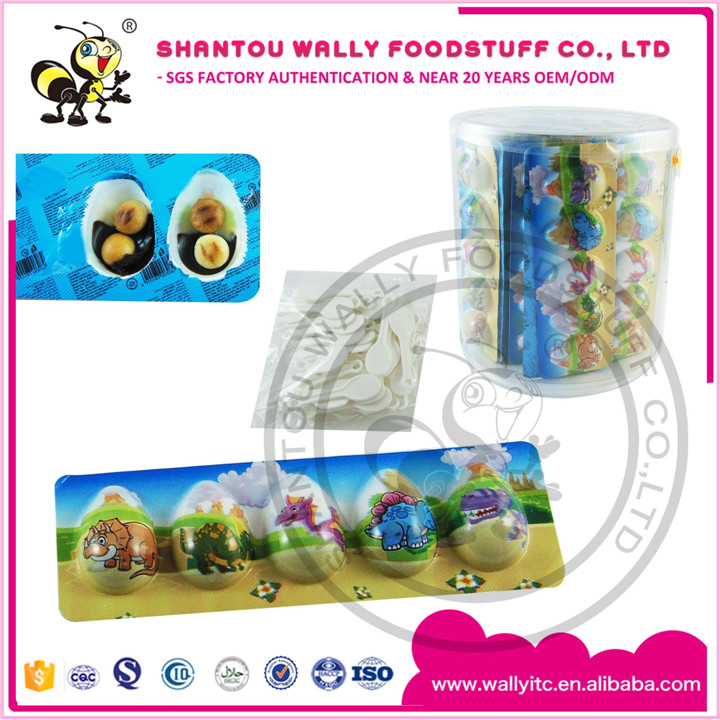 Dinosaur Egg Shape Chocolate with Biscuit in Jar Packing